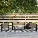 4 Piece Garden Sofa Set W/ Tempered Glass Coffee Table