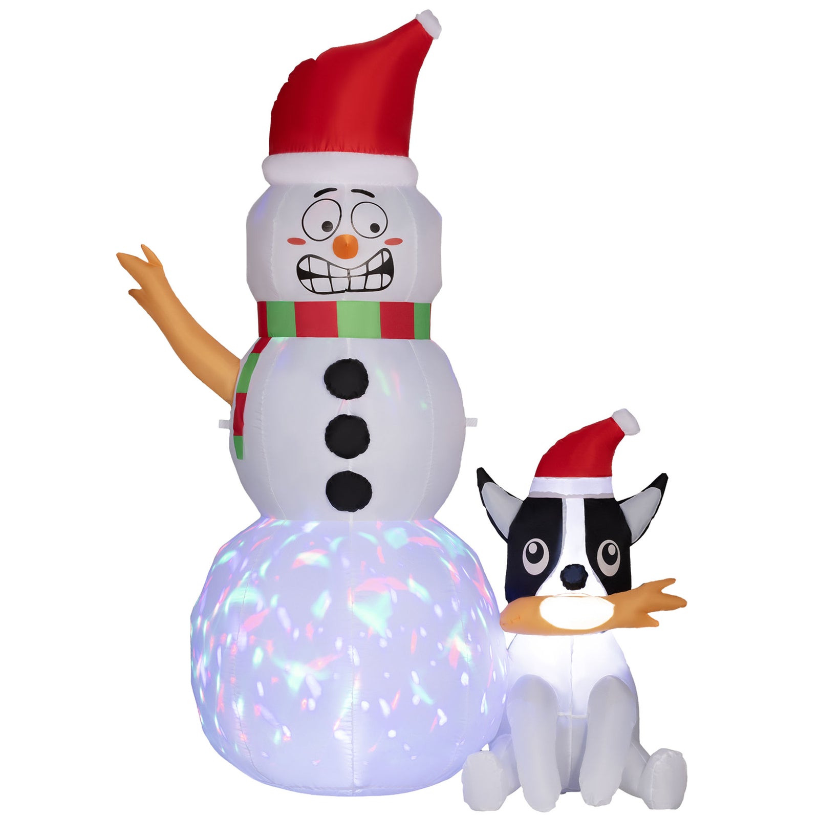 6.2ft Christmas Blow Up Snowman With Dog
