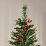 5/6/7ft Pencil Shape Christmas Tree, Berries | 7ft | Green
