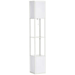 Shelf Floor Lamp With Dual Light For Living Room, Bedroom | One Size | White