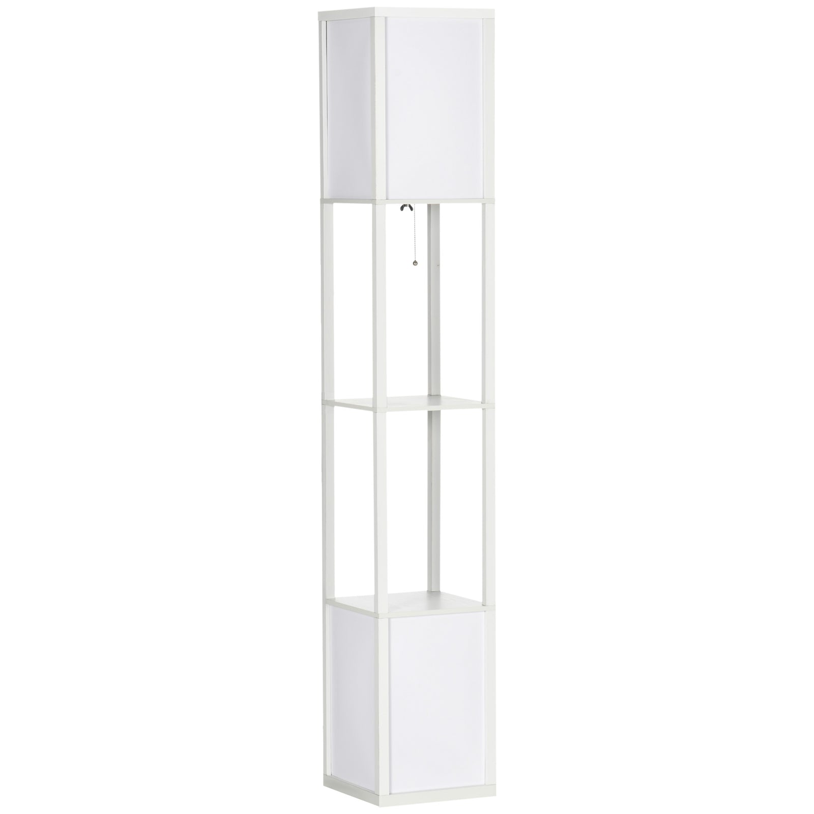 Shelf Floor Lamp With Dual Light For Living Room, Bedroom | One Size | White