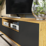 Rift Tv Unit 200cm - Oak / Rustic | Black Oak