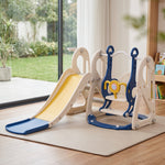 4-in-1 Kids Slide & Swing Set With Basketball Hoop | Blue