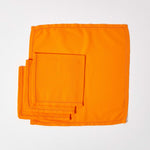 Plain Cotton Fabric 4 Napkins Set | 45cm x 45cm | Orange