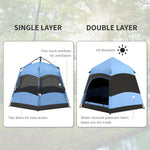 4 Person Pop Up Tent Camping Festival Hiking Shelter Family | Blue
