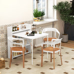 Folding Dining Table, Kitchen Table With Shelves | White