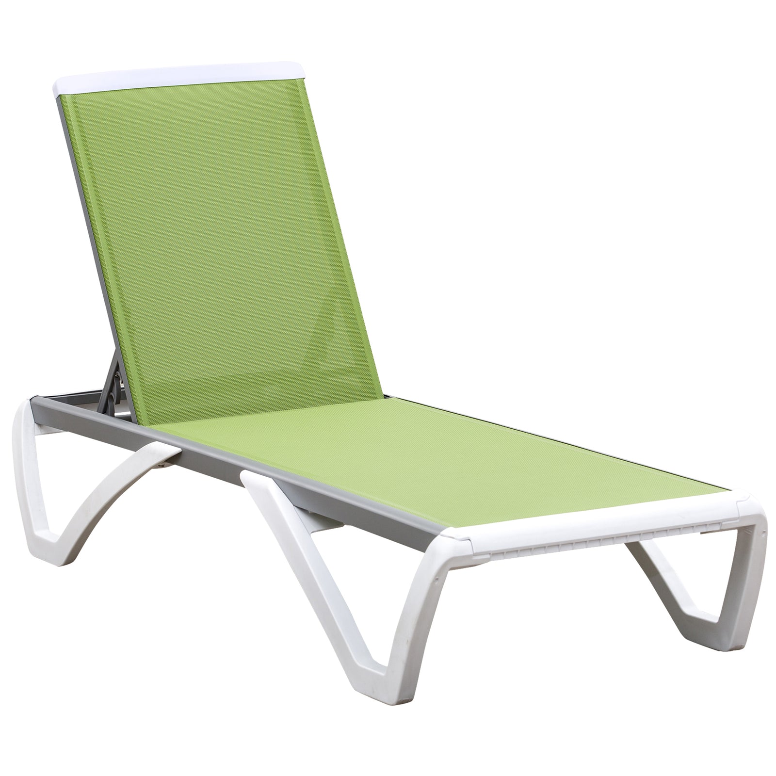 Outdoor Chaise Lounge W/ Adjustable Back | Green