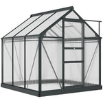 Polycarbonate Walk-in Greenhouse 6x6ft | Gray