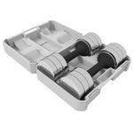 Adjustable Dumbbells Set Free Weights With Storage Box | Silver