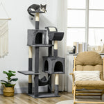 177cm Cat Tree For Indoor Cats, Modern Cat Tower With Hammock - Dark Grey