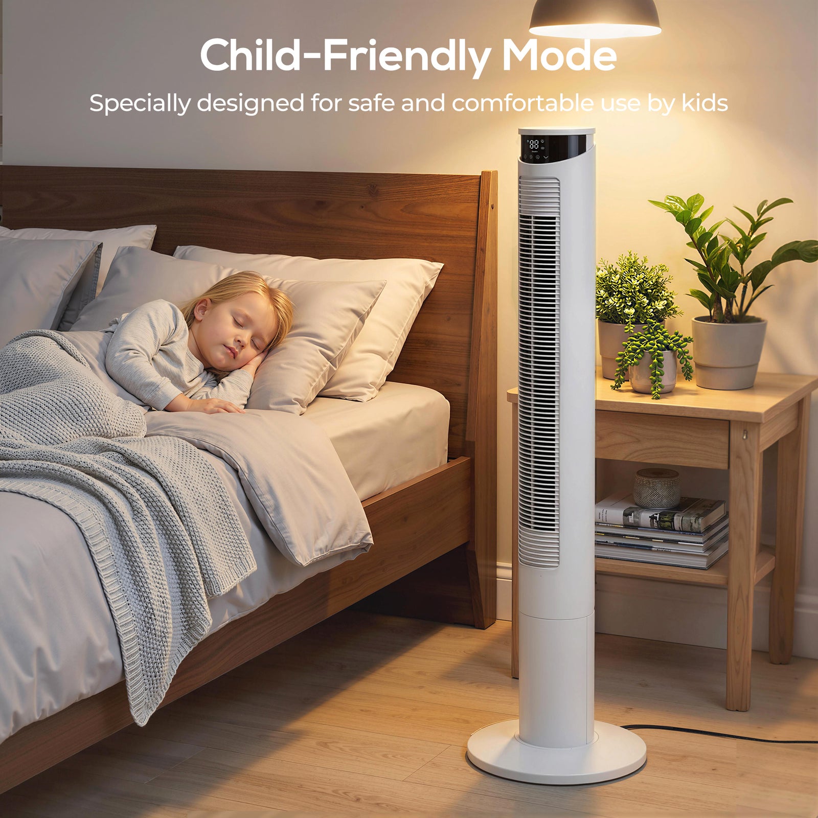 Tower Fan With Wifi Control 116 Cm | White