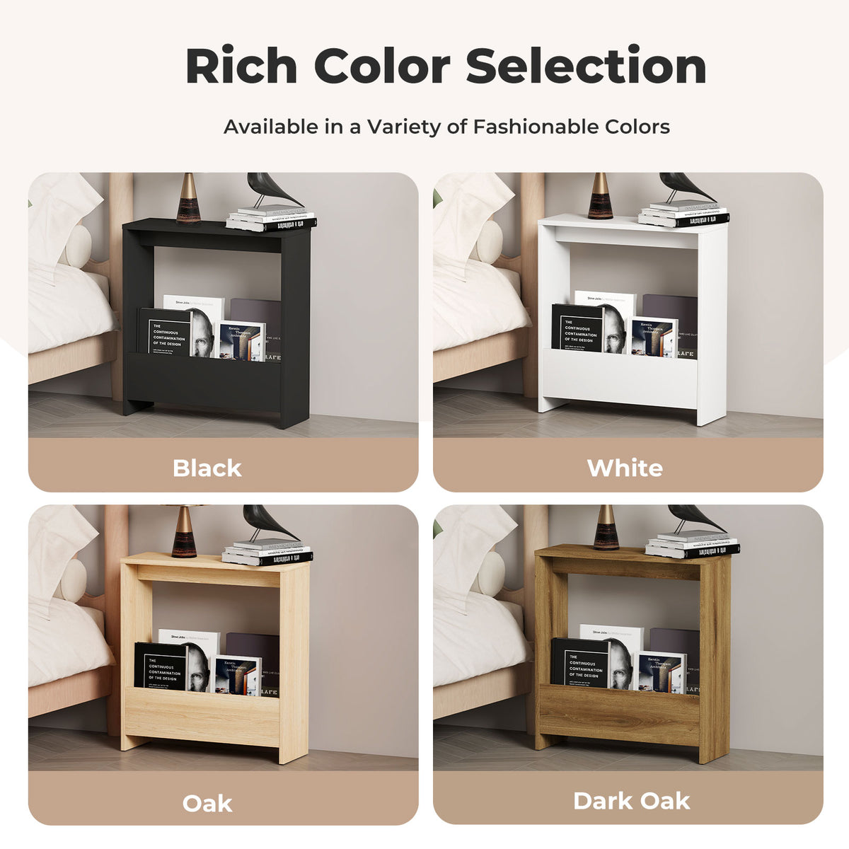 Levede Side Table Slim End Table Sofa Accent Table Magazine Storage Shelf