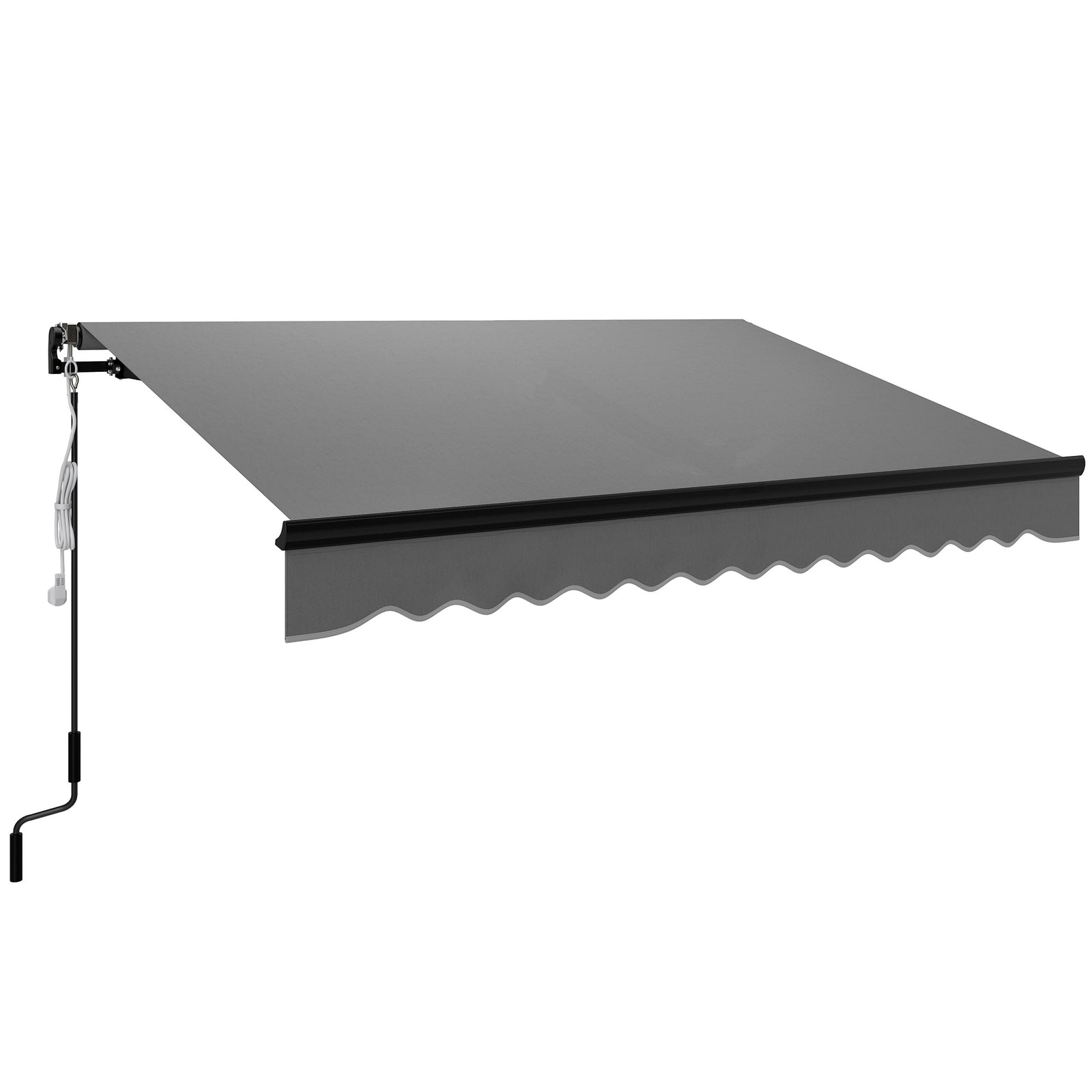 Electric Awning W/ Led Light And Remote Controller | Large | Dark Gray