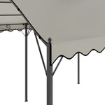 10x13ft Outdoor Gazebo With Arched Roof Black Steel Frame & Beige Canopy, Sun Shelter For Garden, Patio Or Backyard