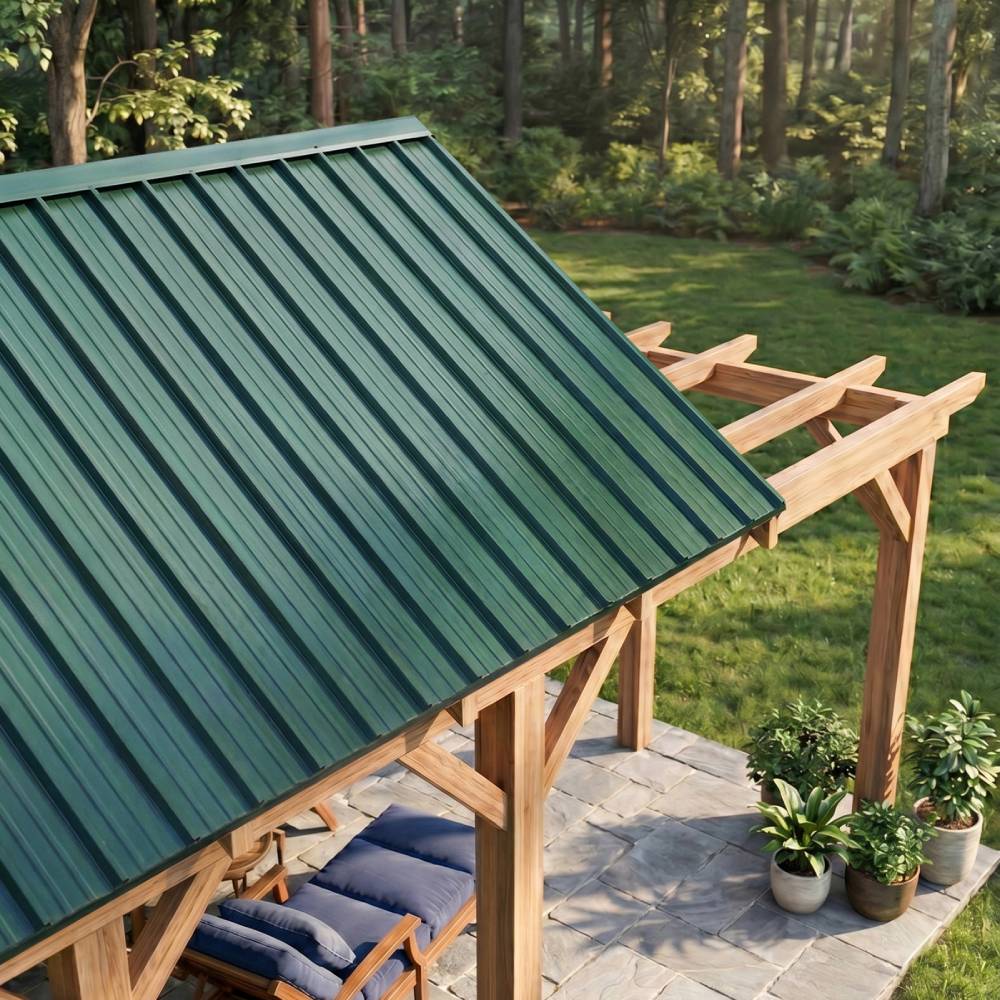 12pcs Galvanised Steel Corrugated Roofing Sheets | Green