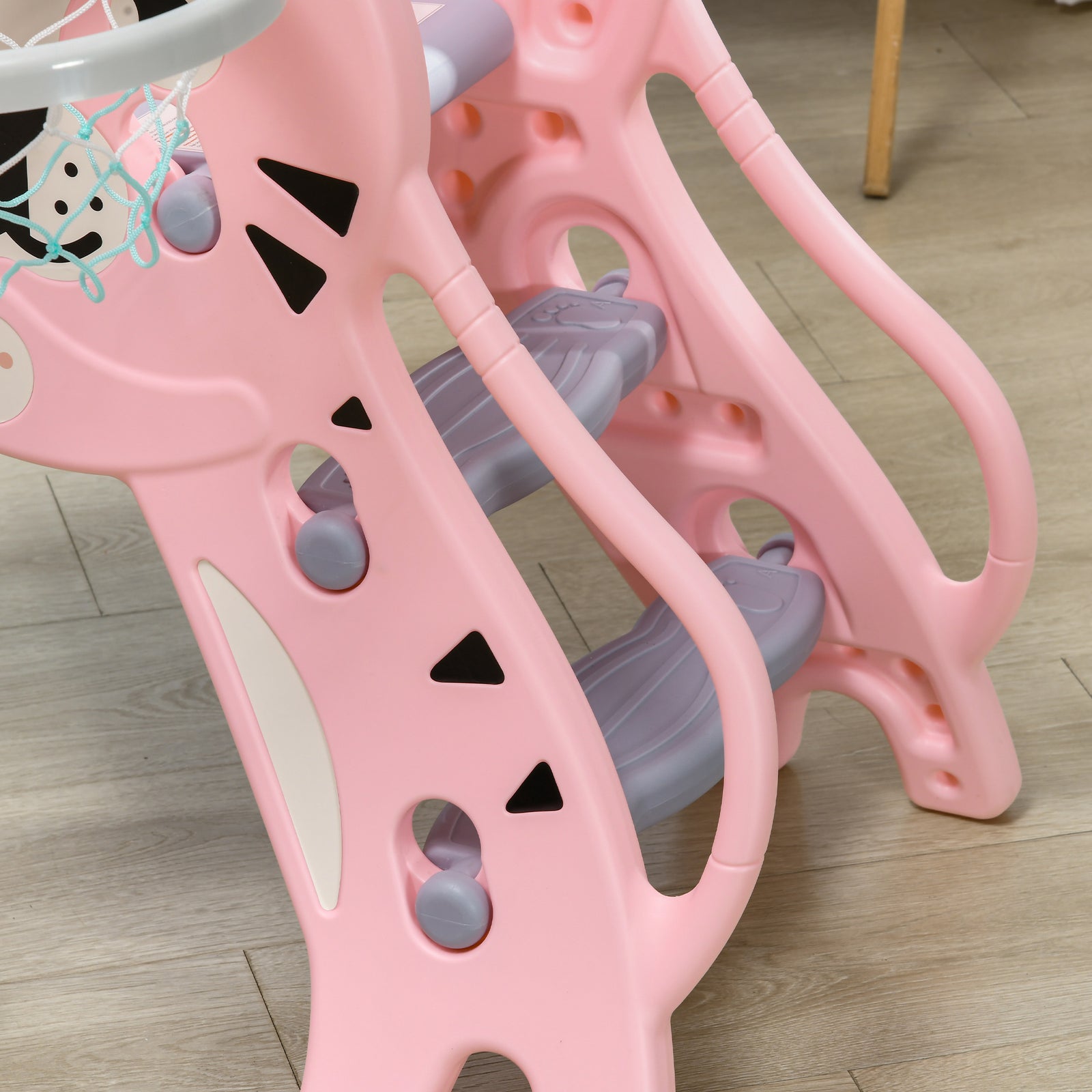 Kids Slide With Basketball Hoop, Basketball, For 18-36 Months | Pink