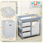 Baby Changing Unit With 4 Drawers, Diaper Changing Table | Grey