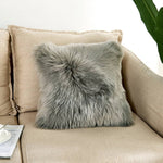45x45cm Fluffy Faux Fur Throw Pillow Cover | Grey