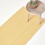 Cotton Gingham Check Rug Hand Woven | 200cm | Yellow