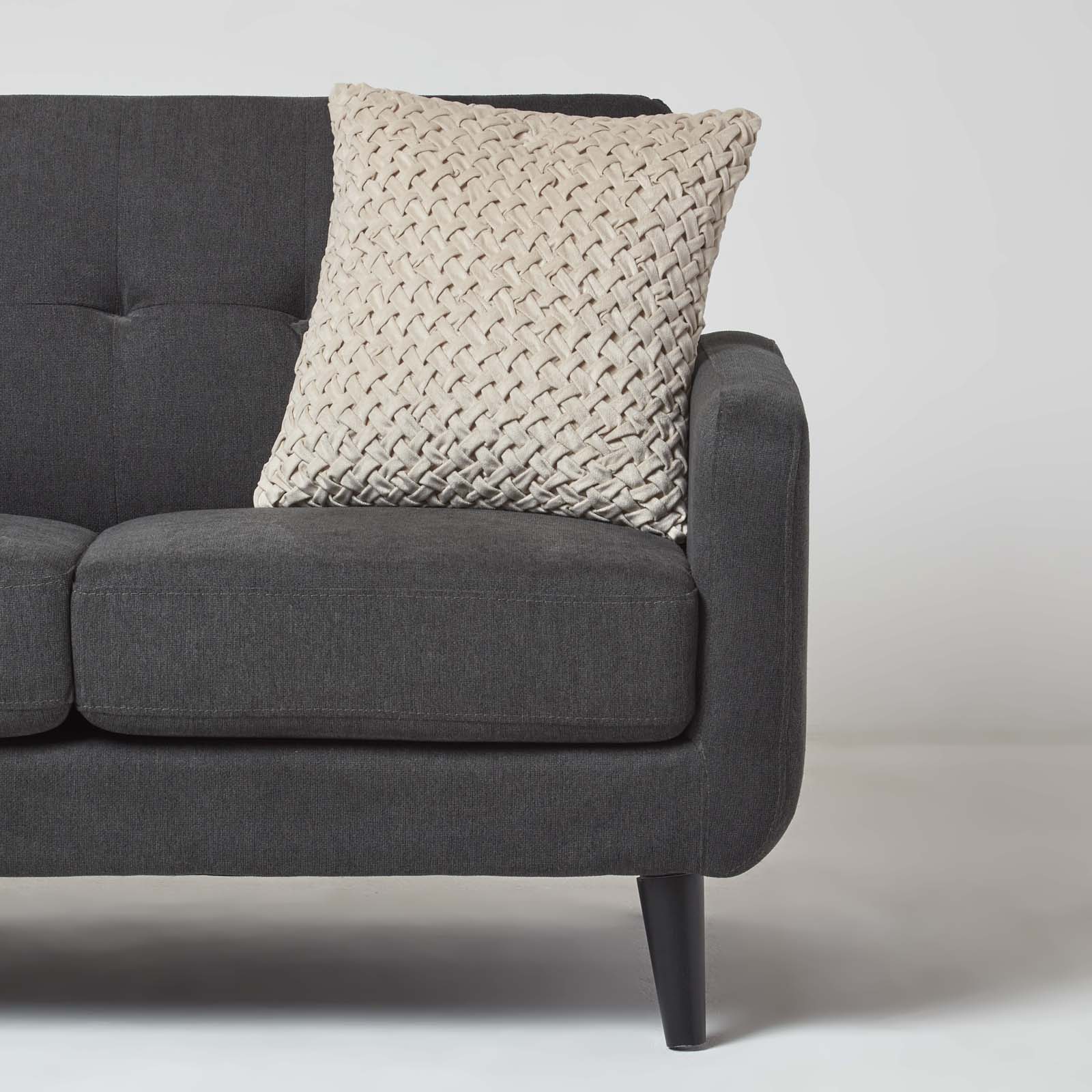 Sofia Pleated Velvet Cushion | 45cm x 45cm | Cream