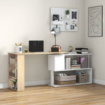 HOMCOM Corner Desk With Rotating Design And Bookshelf