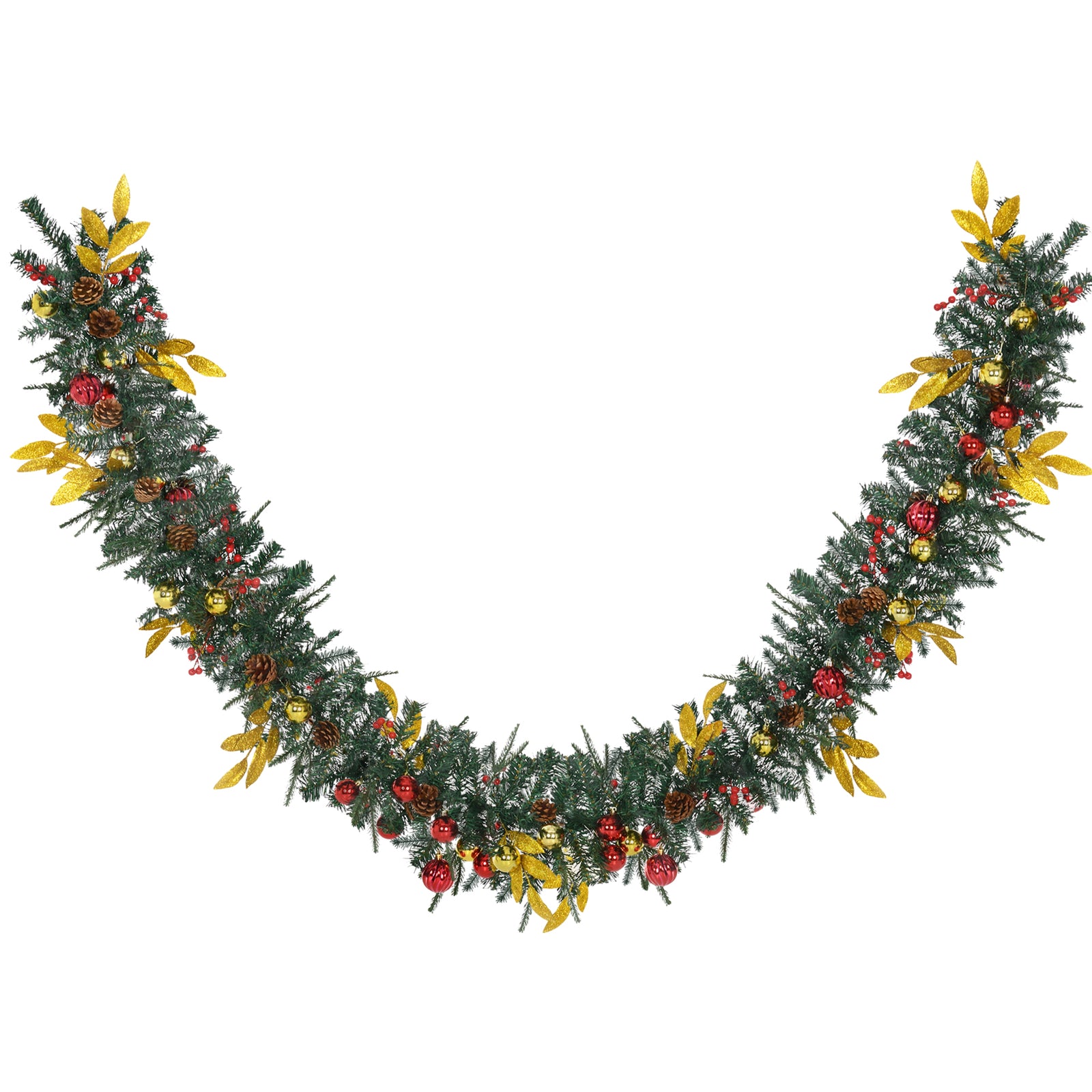 2.7m Artificial Christmas Garland Pine Cones