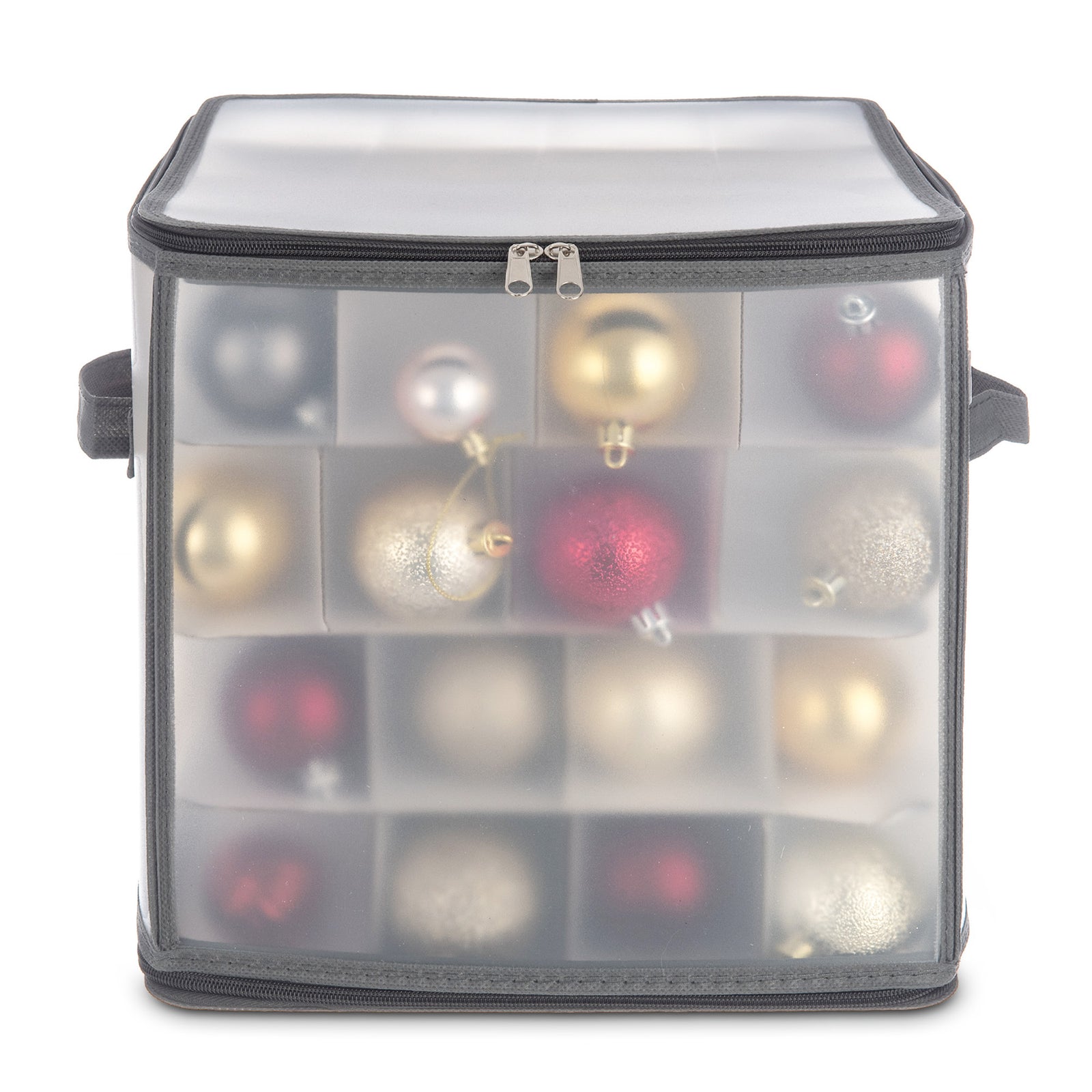 Xmas Decoration Storage Cube With Padded Dividers Grey
