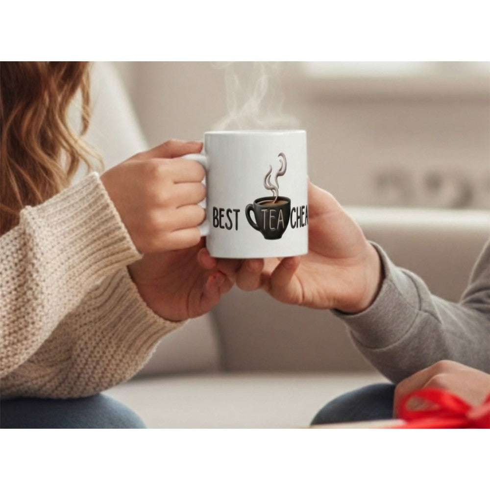 Dyzi Best Teacher Tea Lover Quote Ceramic Mug White