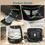 Kettle And Toaster Set With Strix Thermostat, Crumb Tray | Black