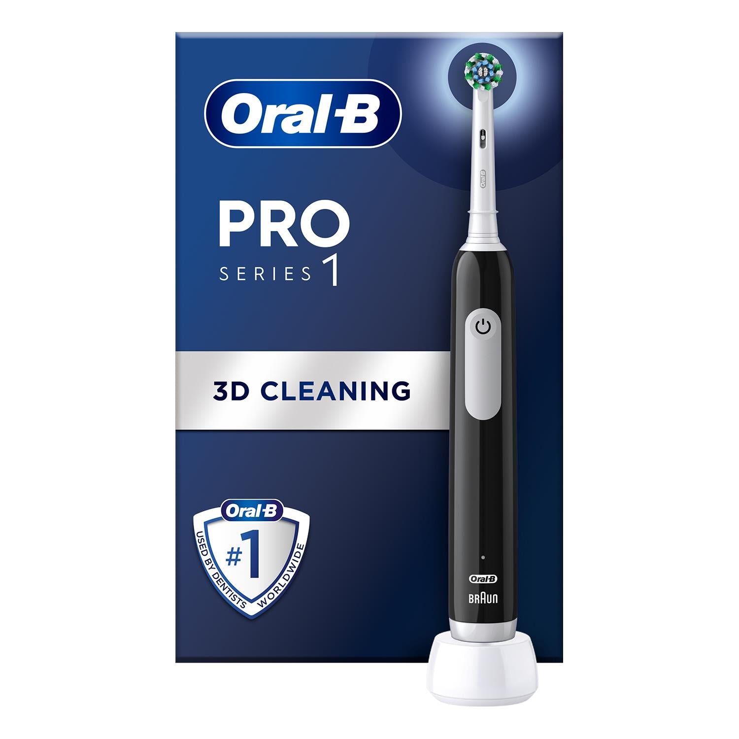 Pro 1 Cross-action Electric Rechargeable Toothbrush With 3 Modes, Black