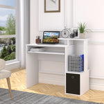 Computer Desk, Sliding Tray, Drawer | White