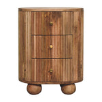 Solid Wood Soba Ball 3 Drawer Bedside
