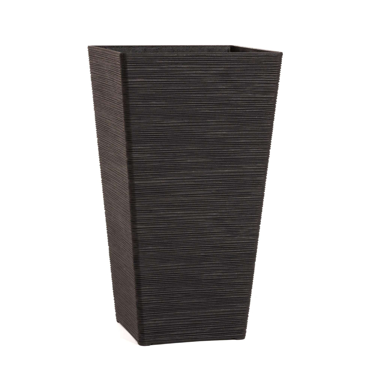 61cm Tall Textured Black Rubber Planters - Indoor Outdoor Planter | Set of 2