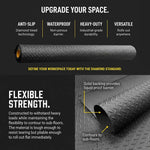 Diamond Tread Recycled Rubber Flooring Rolls - 1.7m Wide | 12m | Black