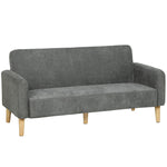 2 Seater Sofa, Velvet Small Couch With Plush Backrest | Grey