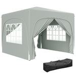 3x3m Pop Up Gazebo With Sides, Bag, Upf50+ | Light Grey