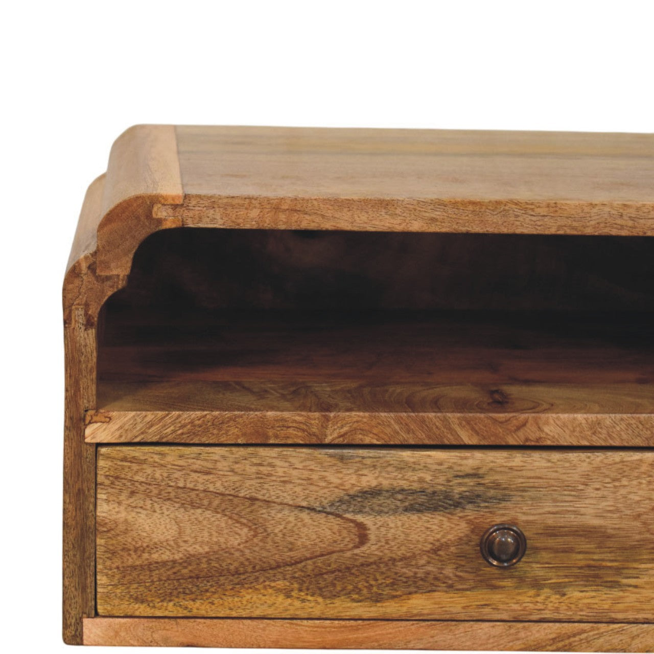 Avora Wall-mounted Bedside – Solid Wood, Oak-ish Finish