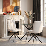 Breeins Set Of 2 Sherpa-fleece Upholstered Dining Chairs
