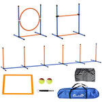 8 Piece Dog Agility Equipment Set, Outdoor Agility Kit For Pet, Orange
