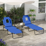 Set Of 2 Sun Lounger Recliner Chairs | Set of 2 | Blue