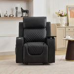 Byron Electric Riser Recliner Chair With Massage And Heat, Drink Cooler, Table | Black
