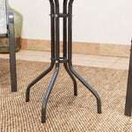 Garden Bistro Set, Small Garden Set W/ Stackable Chairs | Dark Gray