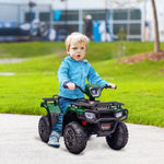 12v Electric Quad Bike For Kids W/ Led Headlights, Music | Green