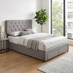 Breeins Double Upholstered Bed Frame With 2 Drawers