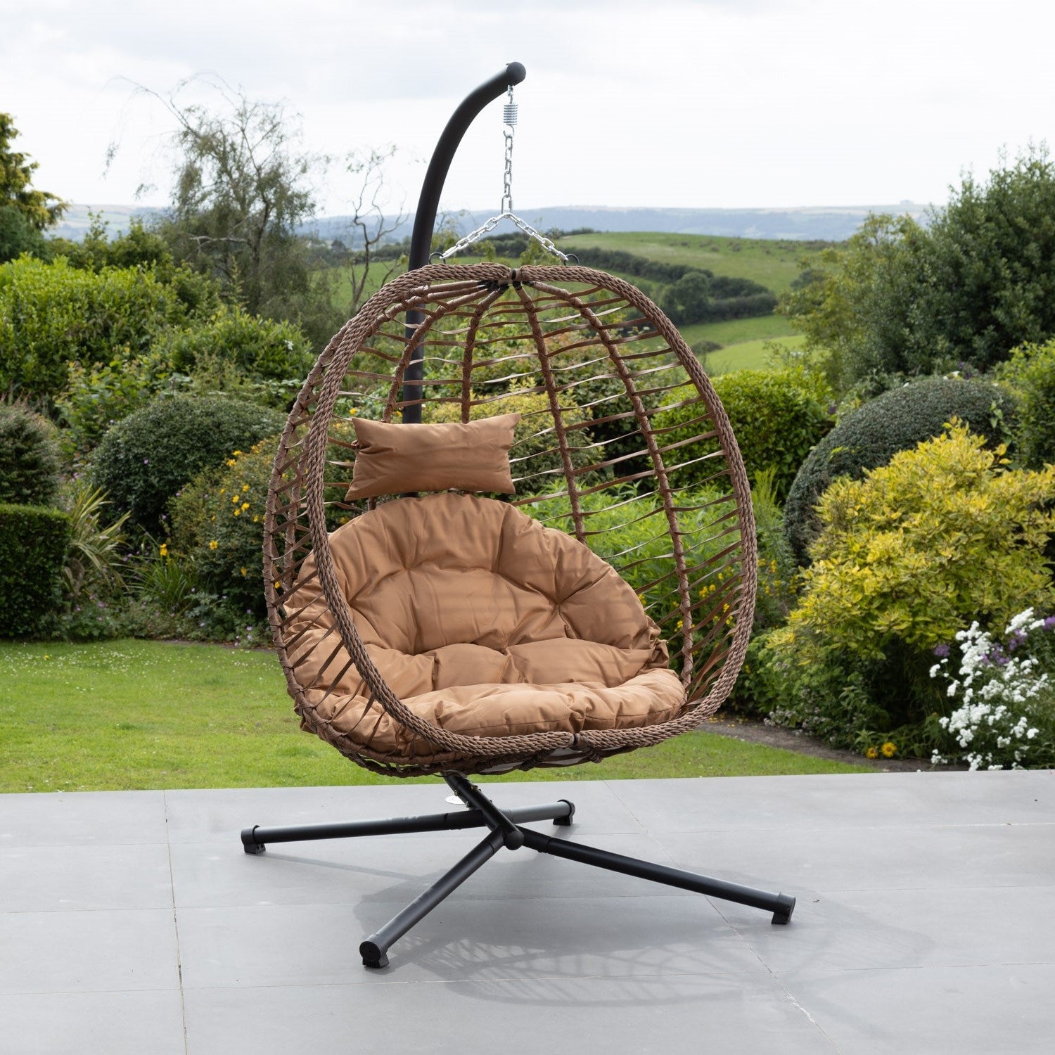 Risborough Swing Egg Pod Chair | Brown