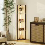 Led Floor Lamp With Shelves, Dimmable Standing Lamp With Foot Switch | Black
