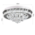 Crystal Round Led Semi Flush Mount Ceiling Light | Cool White