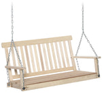 2 Seater Porch Wooden Swing Chair Garden Bench With Chains