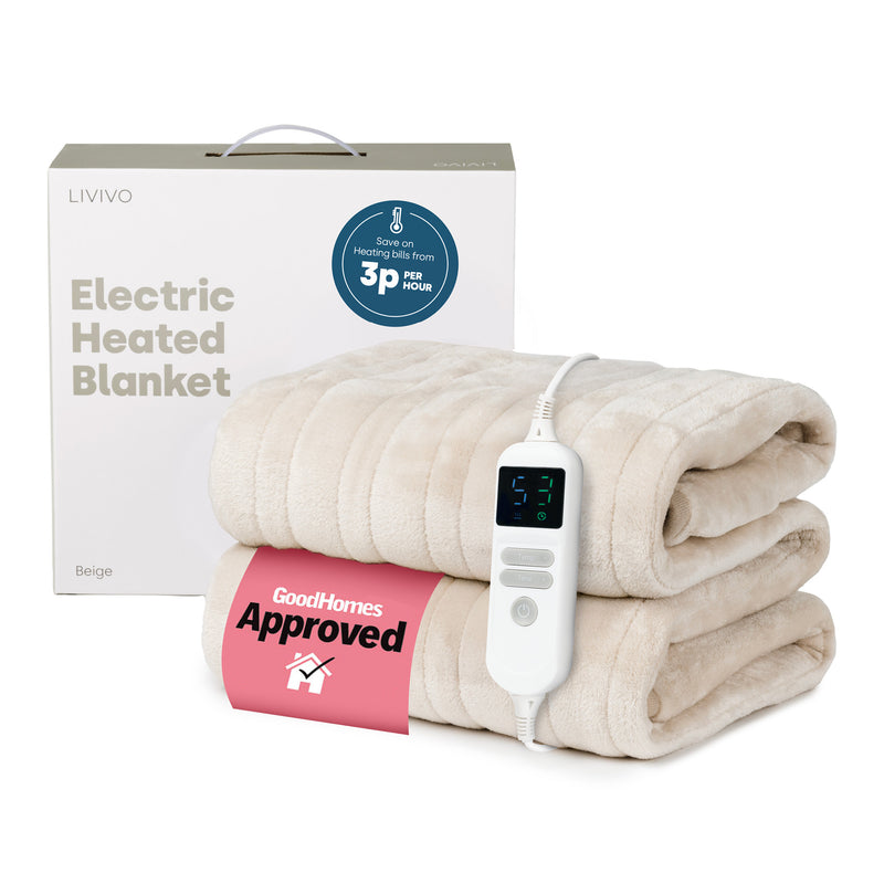 Electric Heated Blanket Sand Micro Fleece With 9 Heat Settings