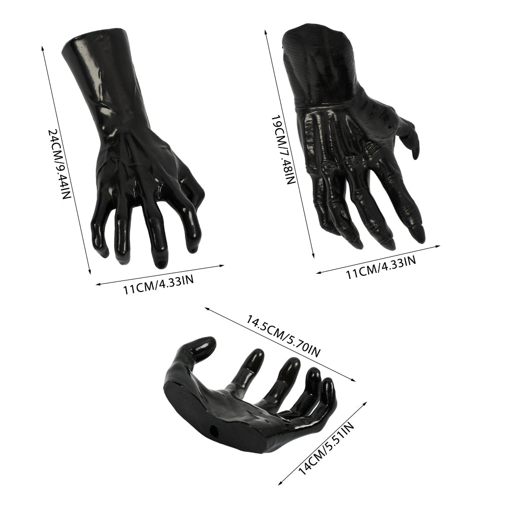 3 Pack Wall-mounted Creepy Reaching Hands With Led Candles Halloween Decors
